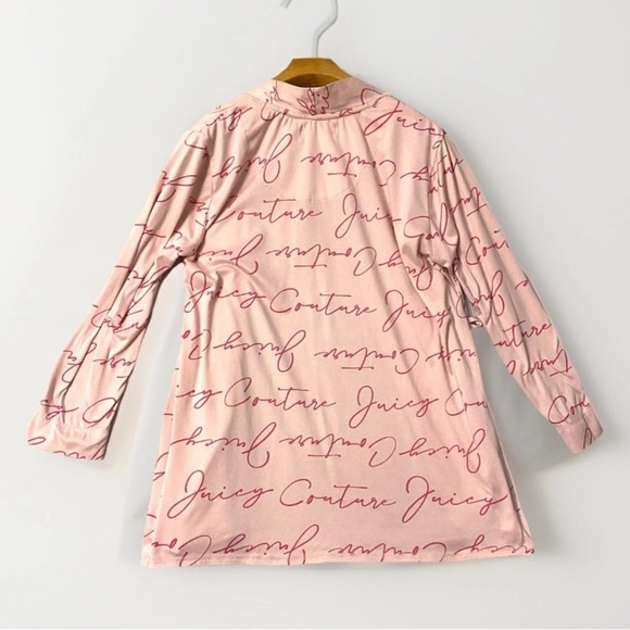 JUICY COUTURE Womens Short Robe Medium Pink Logo Pockets See Pictues - Picture 2 of 5